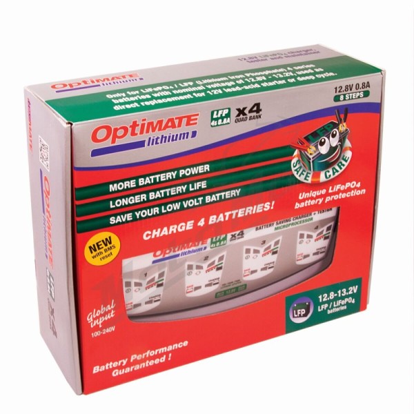 TECMATE OptiMate Lithium  LFP 4s 0.8A Quad Bank Battery Charger