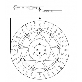 REAR BRAKE DISC MST372 BMW C / F / K / R / S / HUSQVARNA NUDA 400-1300cc 1998-2023 1PC