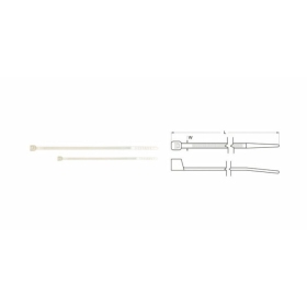 Zip Ties 2,5x100mm White 100 pieces