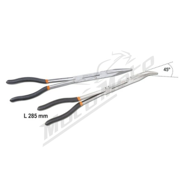 BETA Set of 2 Extra-Long Knurled Double Swivel Nose Pliers