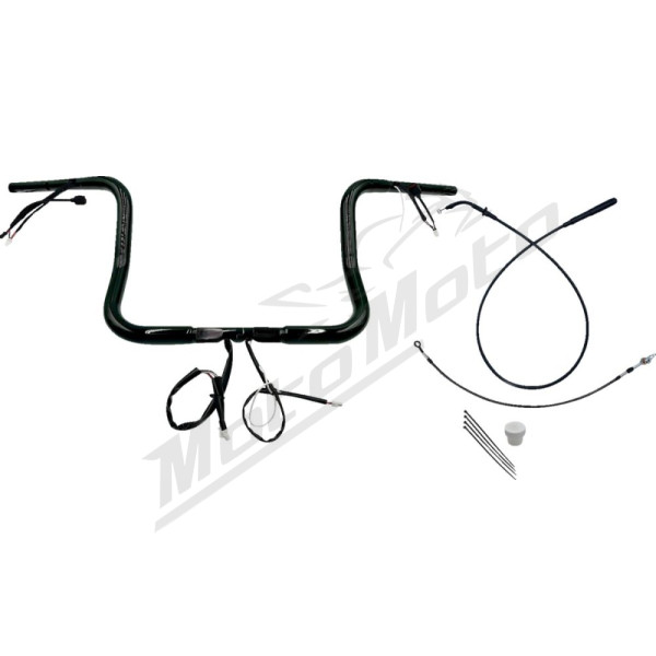 FAT BAGGERS INC. Round Top Handlebar Kit Black 91.5x30.5cm Harley Davidson FLHLT / FLHX / FLHXL / FLHXSE 1923-1977 23-26