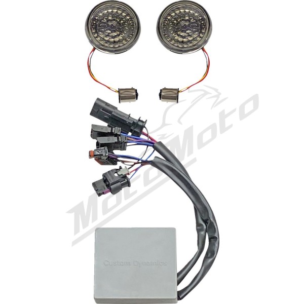 CUSTOM DYNAMICS SMART LED Bullet Turn Signal Inserts Harley Davidson FLFBS / FXBB 1750-1868cc 18-24