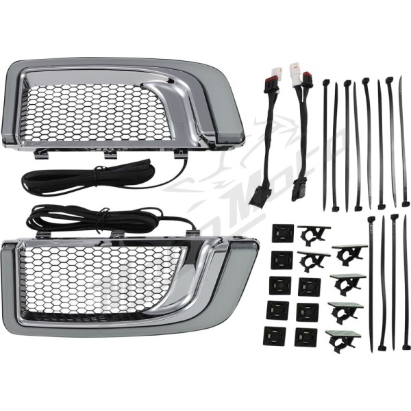 KURYAKYN Tracer LED Front Fairing Lower Grill Inserts Harley Davidson FLHTCU / FLHTCUTG / FLHTK / FLTRU / FLHXSE 1690/1923 14-24 