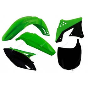 RACETECH Plastikų komplektas Kawasaki KX 250cc 09-12 Žalia/ Juoda