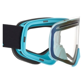 AMOQ Vision Vent+ Magnetic Motocross / Snow Goggles Black / Turqoise (Blue Mirror)