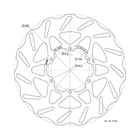 Front brake disc POLINI APRILIA SX / DERBI GPR / SENDA / SMT Ø 260x90,2x4