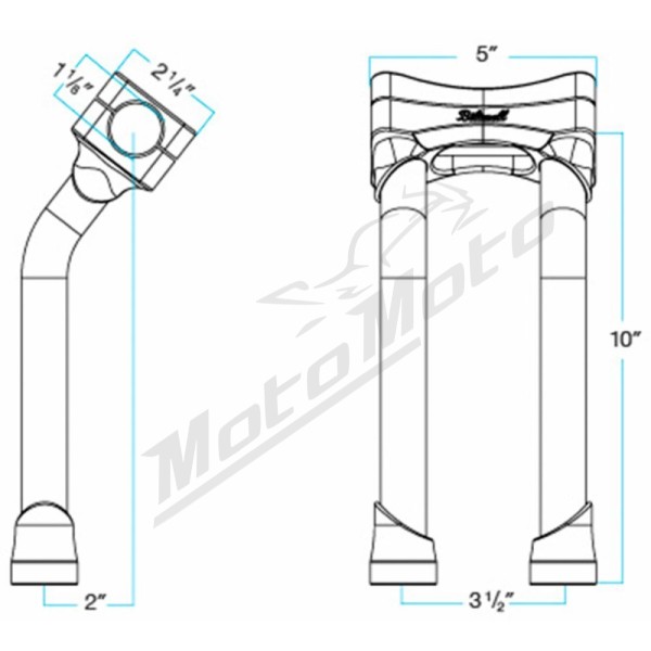 BILTWELL Murdock O/S Risers 25,5cm 28,6 mm.
