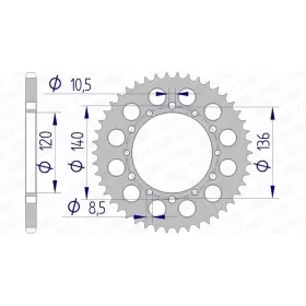 AFAM aliumininė galinė žvaigždė 17404520 KAWASAKI NINJA/SUZUKI GSX-R 1986-2000
