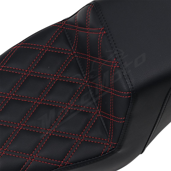 SADDLEMEN Step-Up Lattice Stitch Seat Red Harley Davidson XL 883-1200 04-22