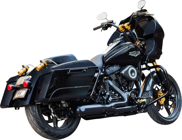 S&S CYCLE 2-into-1 Qualifier Exhaust System Harley Davidson FLH / FLHFB / FLHR / FLHRC / FLHRXS 1750-1977cc 17-25