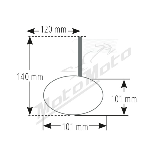 HIGHSIDER veidrodėlis 1vnt. Aprilia / BMW / Kawasaki / KTM / Moto Guzzi / Piaggio / Vespa / Yamaha 125-1200cc 06-24