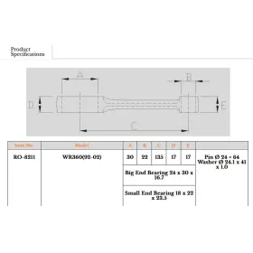 Royal Rods connecting rod Husqvarna WR / CR 360 92-02