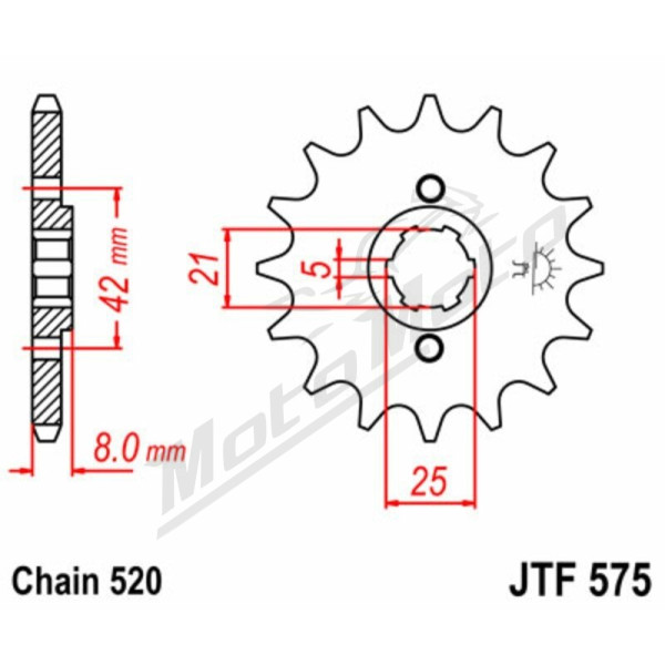JT Grandinės komplektas sustiprintas 520X1R3 15/40 Yamaha XT 600Z Tenere 1986