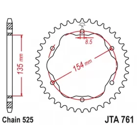 Rear sprocket ALU JTA761