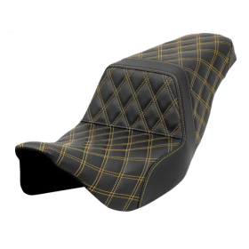 SADDLEMEN Lattice Stitch Step-Up Seat Gold Harley Davidson FLH / FLHR / FLHTC / FLHXS / FLTRX 1584-1923 08-23