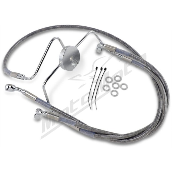DRAG SPECIALTIES Extended Length Stainless Steel Brake Line Kit Harley Davidson FLHR / FLHRC / FLHRCI / FLHRI 1340-1800cc 94-07