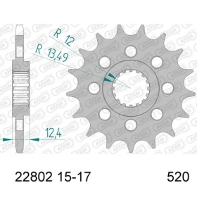 AFAM Steel Standard Front Sprocket 22802 - 520 15-17 teeth SUZUKI GSX-R 1000cc 17-21