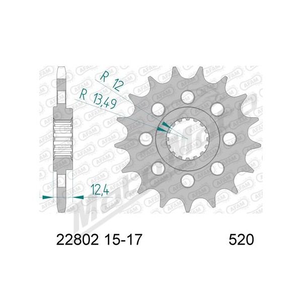 AFAM plieninė standartinė priekinė žvaigždutė 22802 - 520 15-17 dantukų SUZUKI GSX-R 1000cc 17-21