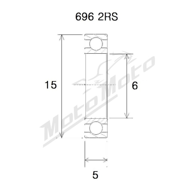 BLACK BEARING B5 Bearing 6x15x5 mm 696-2RS