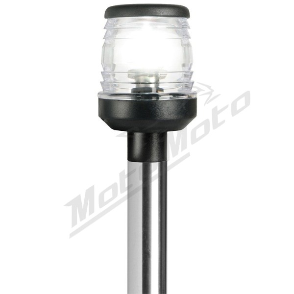 Osculati SS light pole 100 cm w/black plastic light 360°