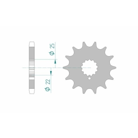 AFAM Steel Standard Front Sprocket 24504 - 530 14-17 teeth KAWASAKI Z 650-750cc 76-80