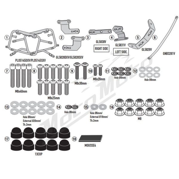 KAPPA Monokey Side Case Holder BMW F 900 GS 2024