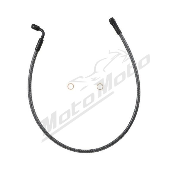 MAGNUM SHIELDING Designer Series Ø10mm Upper Brake Line ABS 66cm 90° Harley Davidson FXSB 1690 15-17