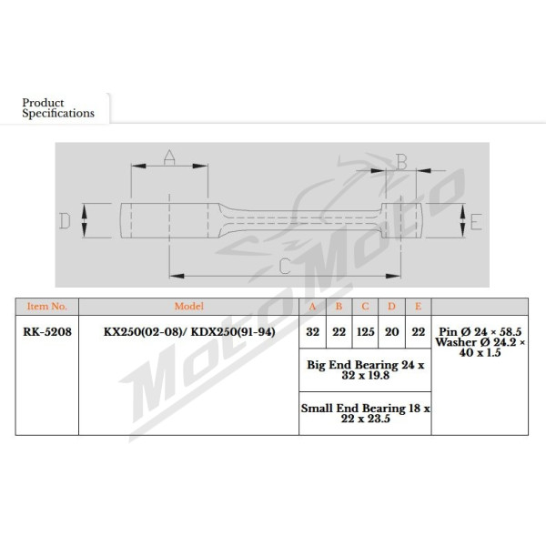 Royal Rods connecting rod Kawasaki KD / KDX 250cc 78-08