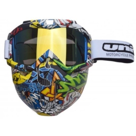 Off Road Goggles with mask grafiti UNIT M02 (gold lens)