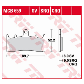 TRW KH188 sinter track Brake Pads Kawasaki / Suzuki 600-1400cc 94-07