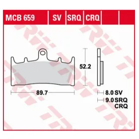 TRW KH188 sinter track Brake Pads Kawasaki / Suzuki 600-1400cc 94-07