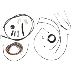 LA CHOPPERS Complete Midnight Braided Handlebar Cable/Brake Line Kit Harley Davidson 1750-1868 18-24