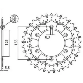 SUNSTAR SPROCKETS Rear Sprocket HM Moto / Honda 125-450 82-22