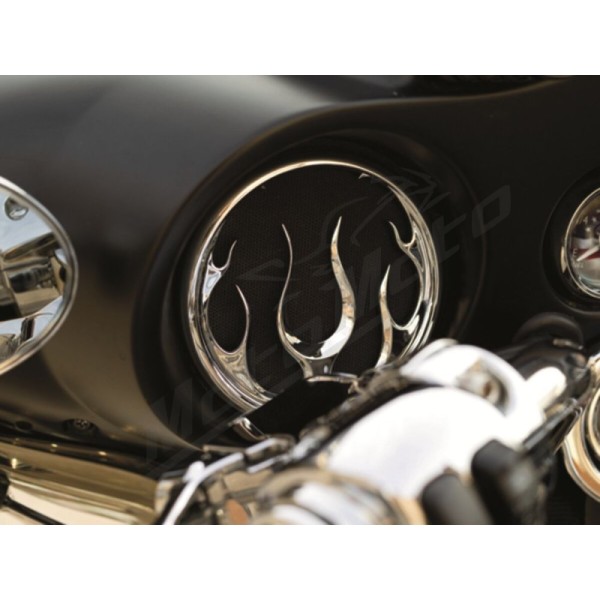 KURYAKYN Flame Front Speaker Accents Harley Davidson FLHR / FLHT / FLHTCI / FLHTI / FLHTK / FLHX 1340/1800 96-13