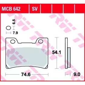 BRAKE PADS TRW MCB642 STANDARD