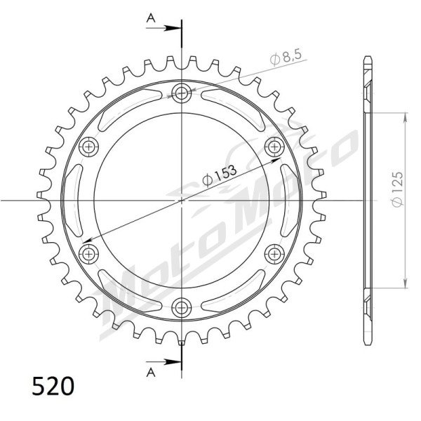 Supersprox / JT Rear sprocket 210.39T Honda CRF230L 08-10