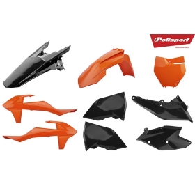 Polisport plastikų komplektas KTM SX, SX-F, XC-F 125/450cc  (2016-2018) Oranžinė / Juoda
