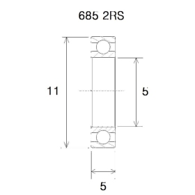 BLACK BEARING B5 Bearing 5x11x5 mm 685-2RS
