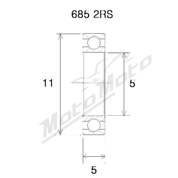 BLACK BEARING B5 Bearing 5x11x5 mm 685-2RS