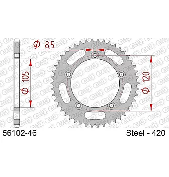 AFAM Steel Standard Rear Sprocket 420 46 teeth