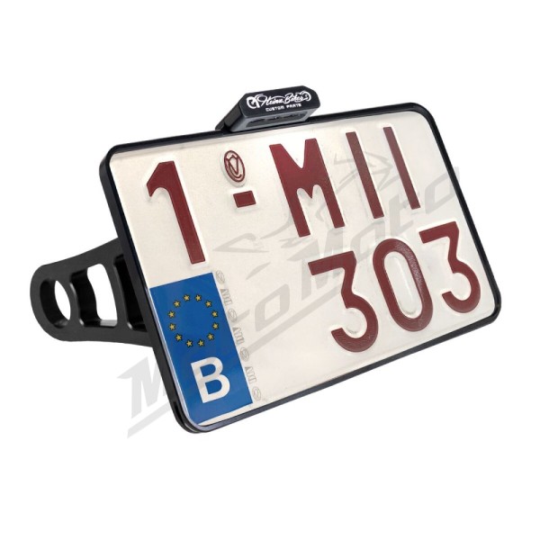 HEINZ BIKES Ø25.4 License Plate Side Mount 140x210mm Harley Davidson FXDW / FXSB / FXSBSE / FXSE 1584/1800 08-17