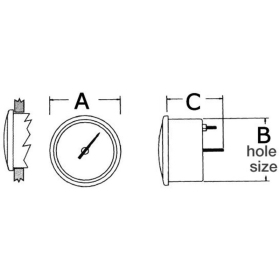 Osculati Temperature gauge water 40-120°C 12/24V