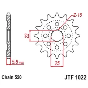 Front Sprocket JTF1022 Black