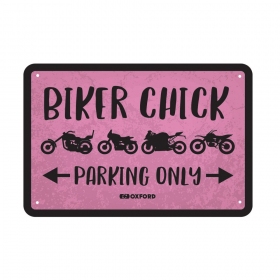 Oxford Garage Metal Sign: BIKER CHICK