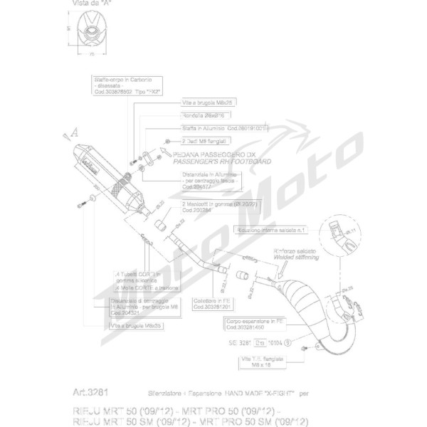 LEOVINCE X-FIGHT Stainless Steel Full-System Exhaust RIEJU MRT 50 09-12
