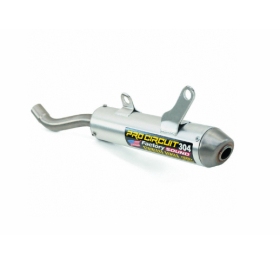 PRO CIRCUIT R-304 Muffler Brushed Aluminum / Stainless Steel End Cap Suzuki RM-125cc 1996-2000