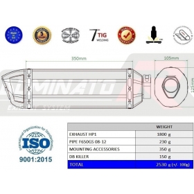 Exhaust silincer Dominator HP1 BMW F650GS 2008-2012