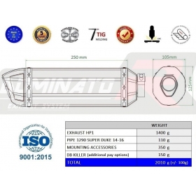 Exhaust silincer Dominator HP1 KTM 1290 SUPER DUKE 2014-2016