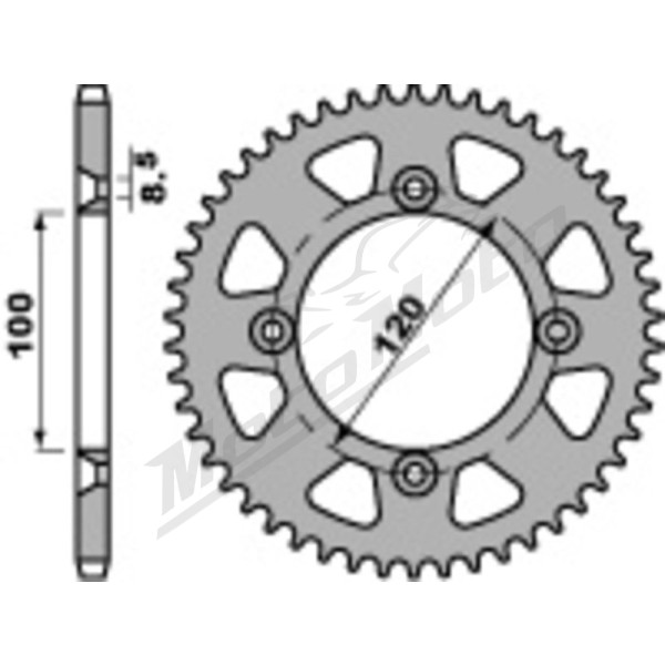 PBR Standard C45 Steel Rear Sprocket 5335 - 520 40T