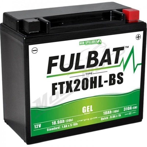 FULBAT Battery 18 Ah 310 A EN 12V GTX20HL-BS (FTX20HL-BS Gel)